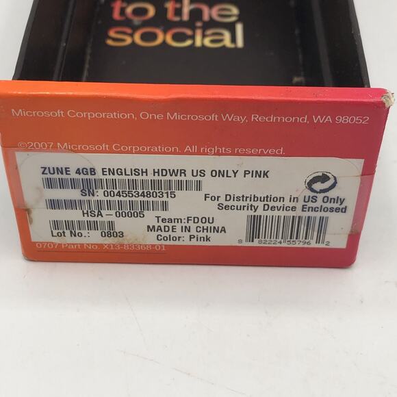 Vintage 2007 Microsoft Zune Media Player - 4GB - Pink English HDWR US Only READ - Picture 5 of 6